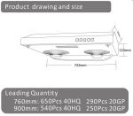 Black Stainless Steel Wall Mounted Slim Cooker Hood For Commercial Cooking
