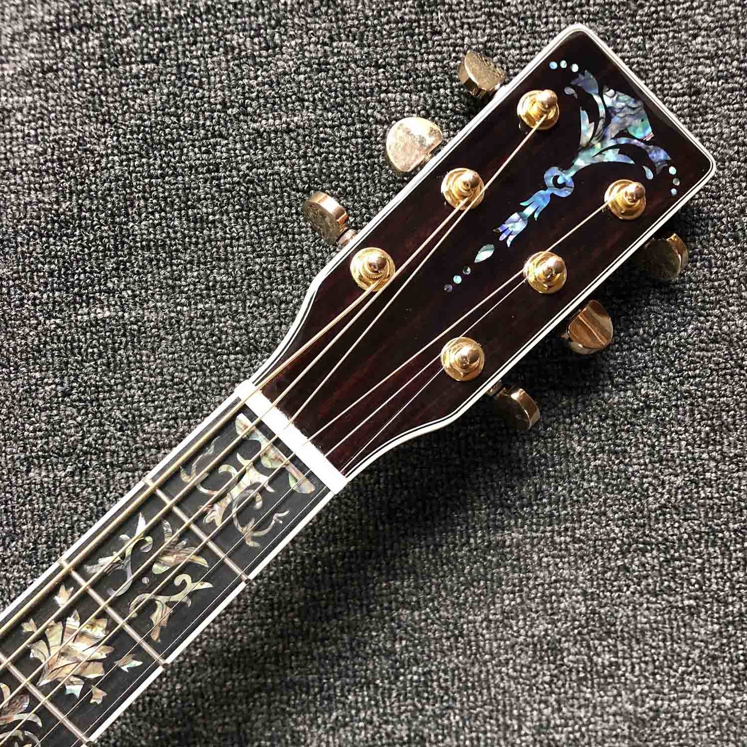 Top Quality 000 style classic acoustic guitar,AAA Solid Spruce top,China Factory Custom Super luxury guitar