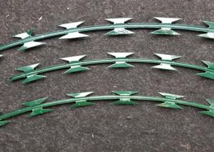 Quality Concertina Colour Razor Ribbon Pvc Coated Barbed Wire For Housetop wholesale