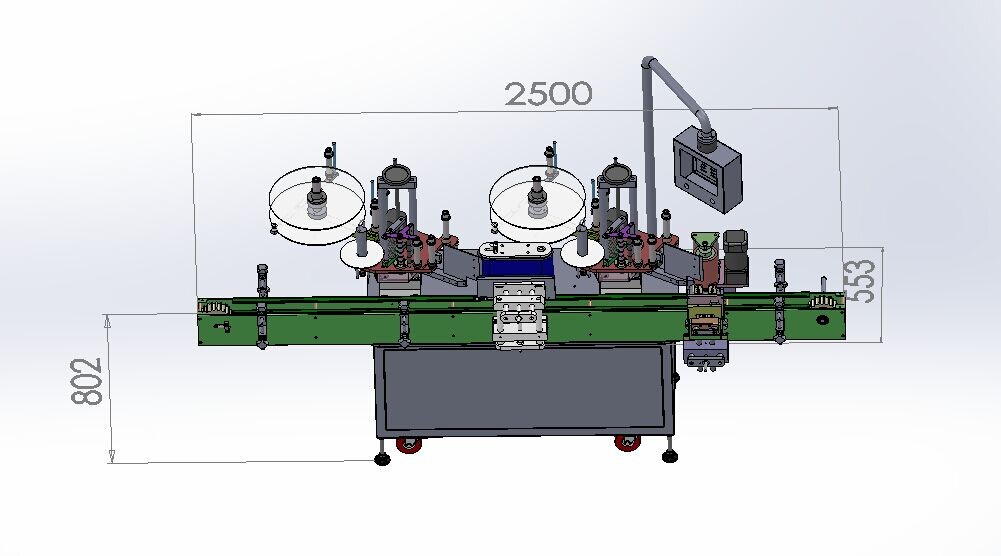 YM525 Beer Vinegar Round Bottle Front Back Labeler Machine For Popcorn Jar