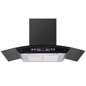 Quality Quiet Glass Arc Glass Chimney Hood Exhaust Hood For Commercial Kitchen wholesale