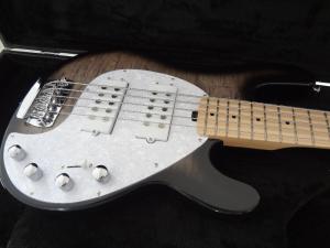 Quality 5 string bass guitar Erine ball sting ray 5 Gray quilted maple body maple neck and fingerboard wholesale