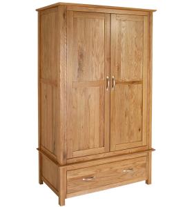 Quality 2 drawer double robe oak furniture wholesale