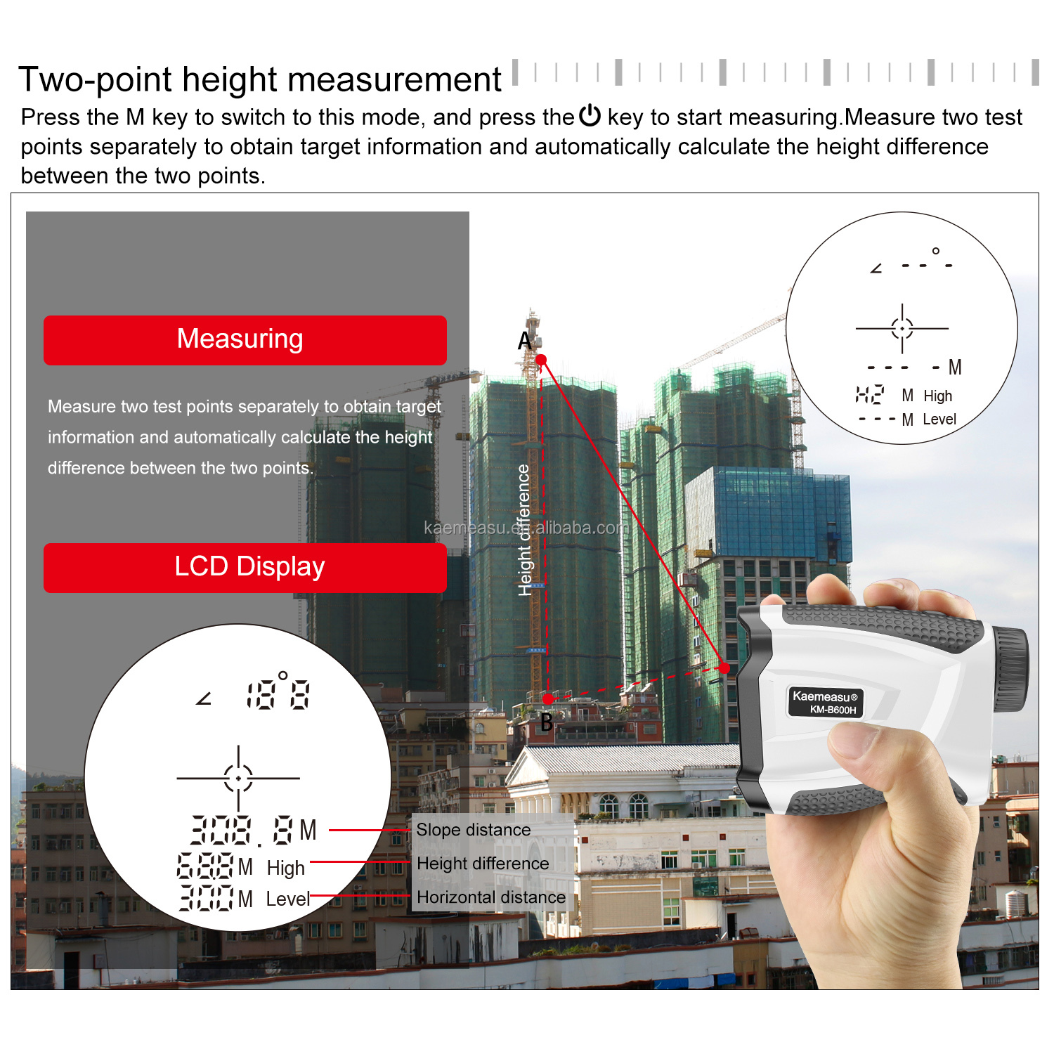 1000M Digital golf rangefinder hunting telescope laser rangefinder with magnet function rangefinder