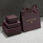Offset Printing 300gsm Black Paper Bags With Handles