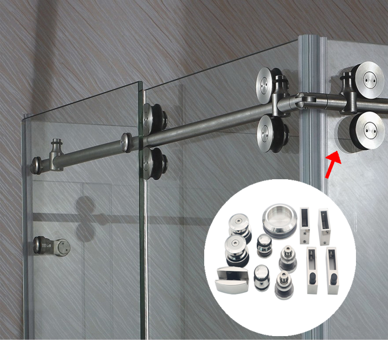 12MM Glass Tray Taky Round Bathroom System Hardware Sliding Glass Door Accessory Shower Room Enclosure Kit