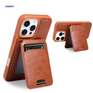 Quality Custom Logo Leather Phone Case With Magsafe Wallet Stand Card Holder wholesale