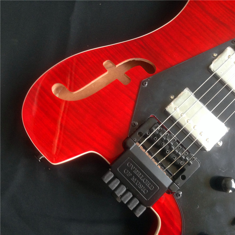 Custom New high-quality Headless Electric Guitar With Tiger striped in Red