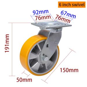 Quality Heavy Duty Castors 150mm 6 Inch Swivel Caster With Brake 736-86A wholesale
