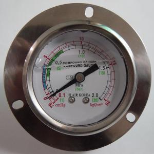 Quality 60mm 2 MPa Manometer with Flange Back Entry Connection Stainless Steel Glycerinum Filled Pressure Gauge wholesale