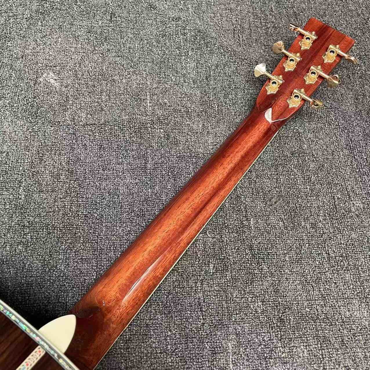 Custom Solid Spruce OM Body Solid Rosewood Back Side Acoustic Electric Guitar Abalone Binding