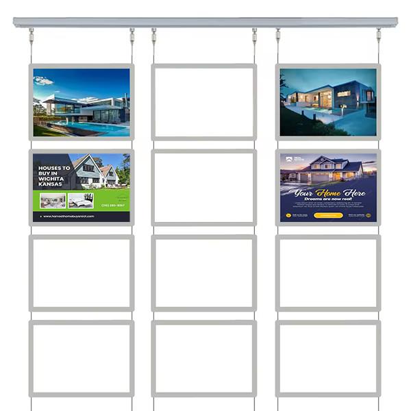 Horizontal Hanging Crystal Light Box 210 X 297mm Slim LED Sign Board Display