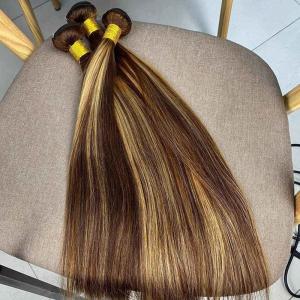 Quality Highlight Piano Ombre Colored Human Hair Bundles Straight Wigs P4 27 wholesale