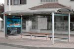 Safety Artistic Stainless Steel Bus Shelter With Seats / Garbage Bins / Line