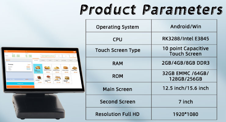 Fashion Design Tablet Multi Os Pos Cash Register Pos System Machine with SDK Function