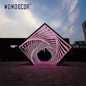 Quality Hollow Cube Polished Steel Sculpture For Outdoor wholesale