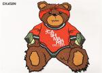 Custom Iron - On Backing Bear Logo Clothing Embroidery Patches Large Size