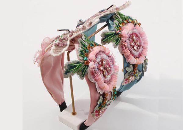 Fabric flannelette butterfly diamond plastic sequins floral headbands Europe