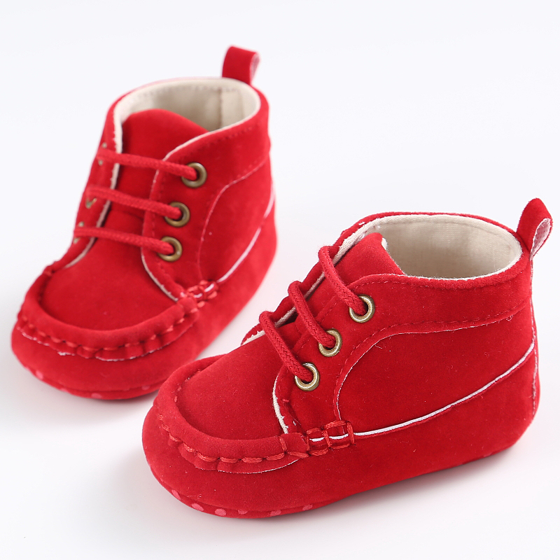 2019 winter Cotton fabric Lace-up 0-2 years ankle baby boots
