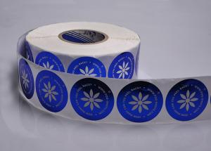 Quality Private printed glossy PET blue gold foil stamping labels stickers wholesale