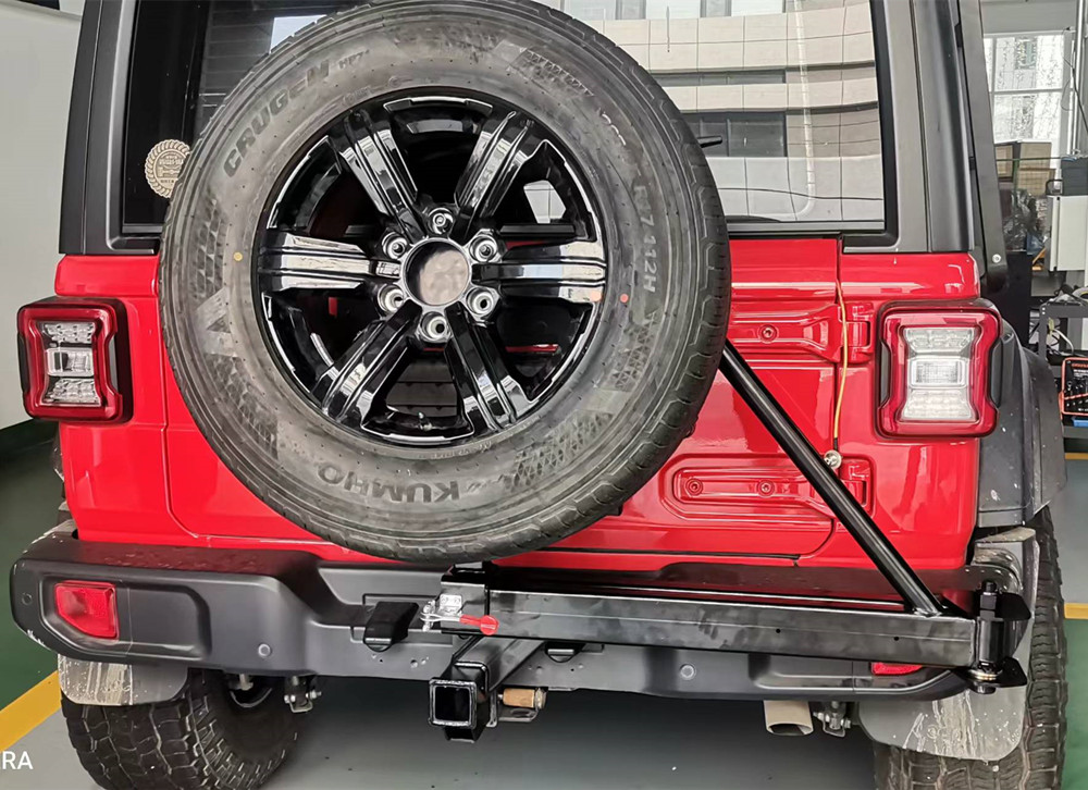 Black Steel Hitch Mount Spare Tire Carrier for Toyota Bike Carrier Modification