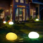 Outdoor Garden Stone Solar Lawn Light Ground Plug Colourful LED Solar Lights