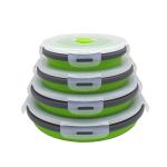 Odorless 350ml 500ml Silicone Foldable Lunch Box Set Of 4