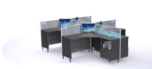 Quality modern El level MFC office furniture--4 seats workstation desk 2020 hot sale wholesale