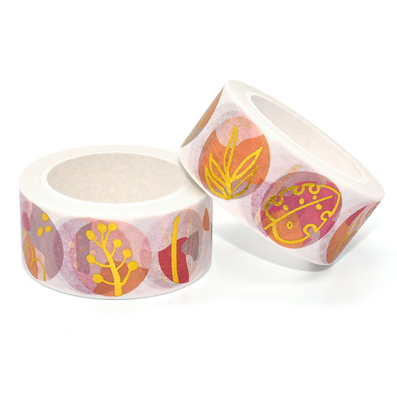 Custom 15mm*10m Decorative Packing Tape Printed Foil Washi Tape