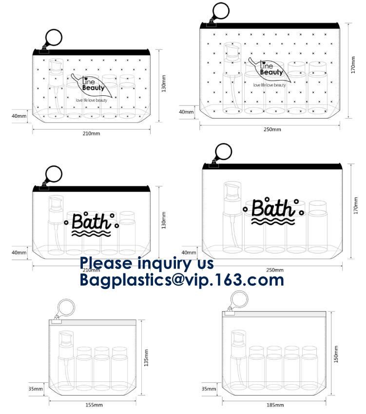 Transparent Pvc Slider Zipper Bag With Blue Side Gusset,Bottom Gusset Cosmetic Pvc Slider Packaging Bag Bagease Bagplast