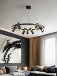 Retro Loft Circle Light Fixture Vintage Iron Spot Chandelier(WH-MI-463)