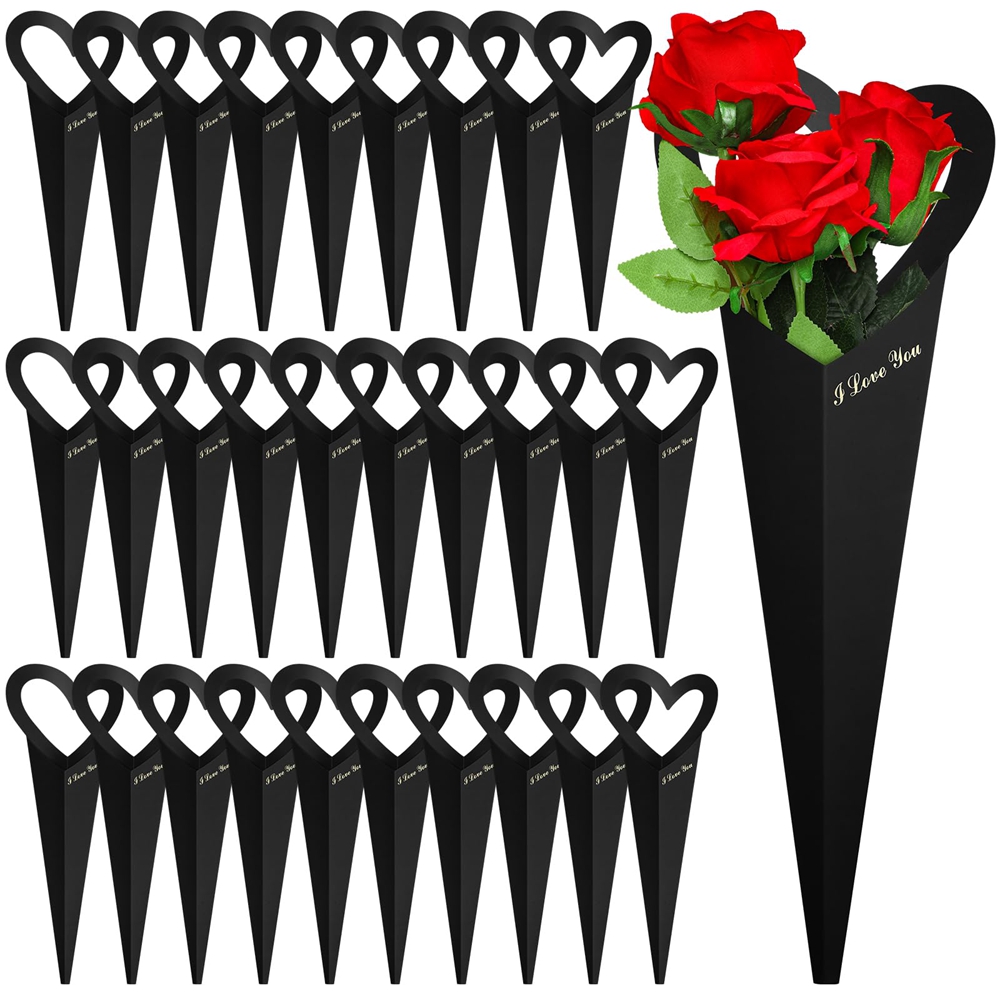 Handmade Custom Heart Bouquet Floral Arrangement Packaging Kraft Paper Box Bag for Flower