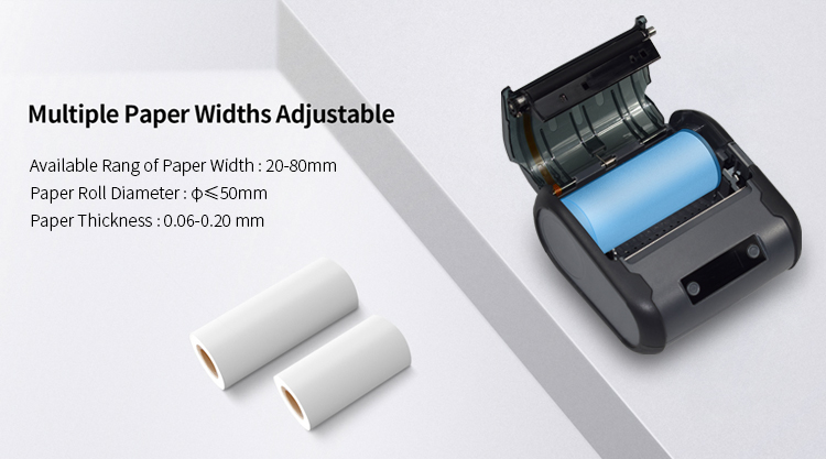 Barcode 80mm Portable Mini Thermal Printer Sticker Label Print