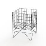 Knock Down 4 Sides Square Wire Basket Display Stand