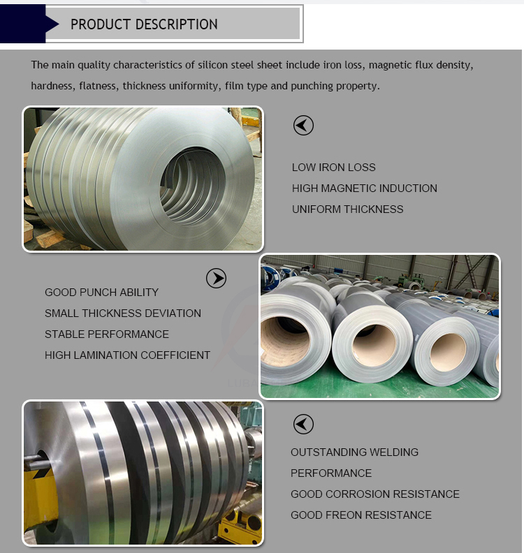 ISO9001 Certified Cold Rolled Non-Oriented Electrical Steel Silicon Steel Coil Plate for Steel Manufacturing Industry