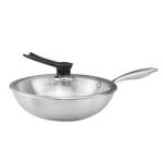 Customized Kitchen 18/8 Stainless Steel Wok Tri-ply Non-stick Frying Pan