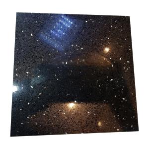 Quality Black Galaxy Artificial Quartz Stone Slabs , Black Galaxy Quartz Countertop wholesale