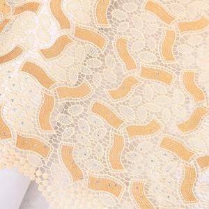 Quality F50276 51&quot;-52&quot; gold/yellow/fushia pink indian lace embroidery fabric for dress wholesale