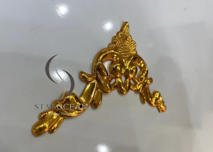 24K Gold Plastic Coffin Hardware Decoration Funeral Accessories Products PF07