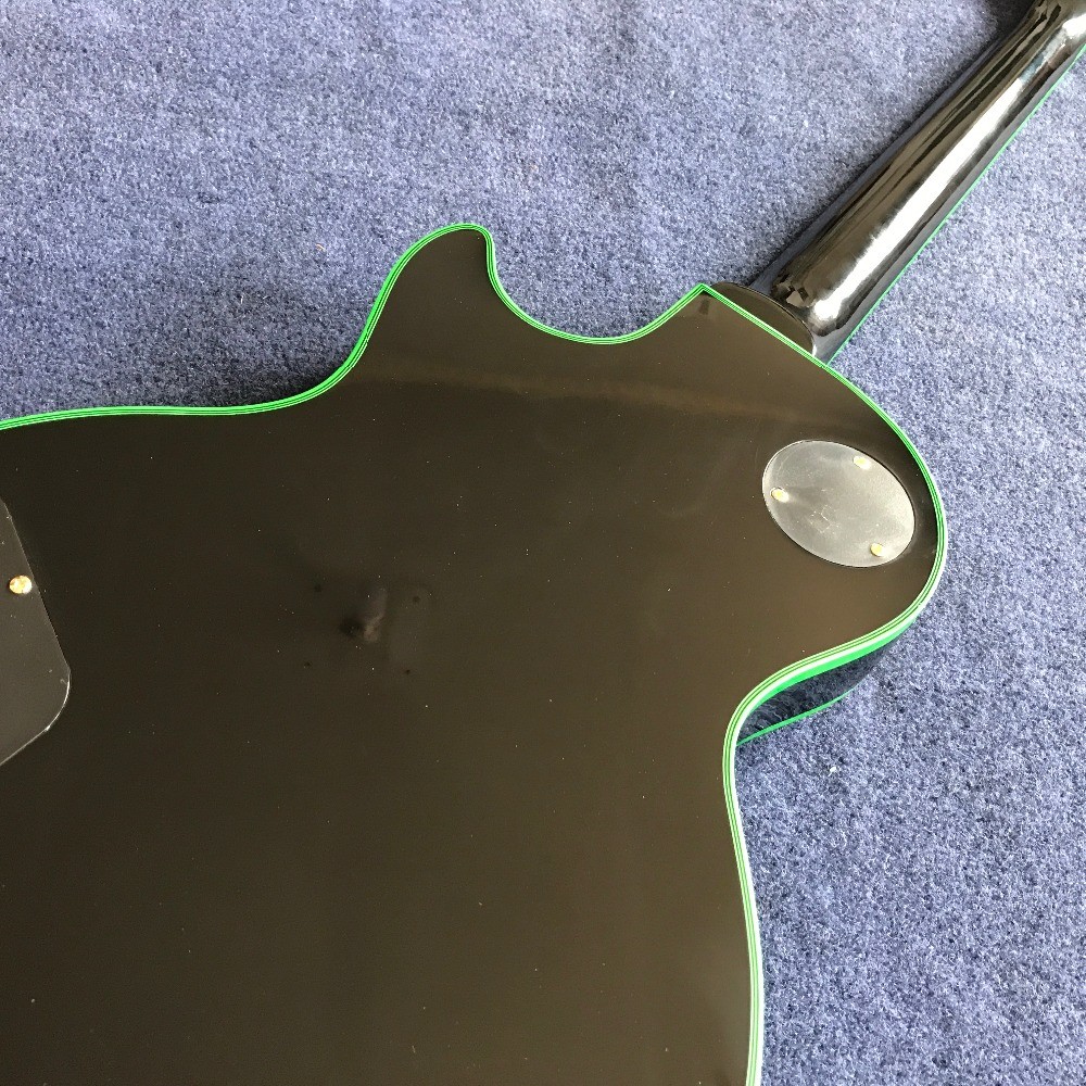 Customized electric guitar lp model in green color black burst green