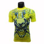 Short Sleeve Green Bodybuilding Compression Shirts / Weightlifting Compression