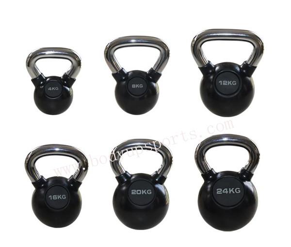 Professional Kettlebell Competition Weight , Rubber Coated Kettlebells With