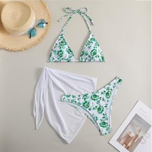 Quality Regular Thickness Three-Piece Swimwear For Beach Occasion Sexy Comfortable Durable Flower Shape wholesale