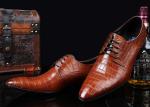 Embossing Design Mens Patent Leather Dress Shoes Black Lace Up Dress Shoes