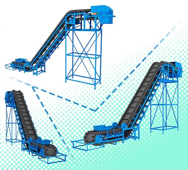 DJ Type Large Angle Vertical Sidewall Belt Conveyor For Coal Aggregate