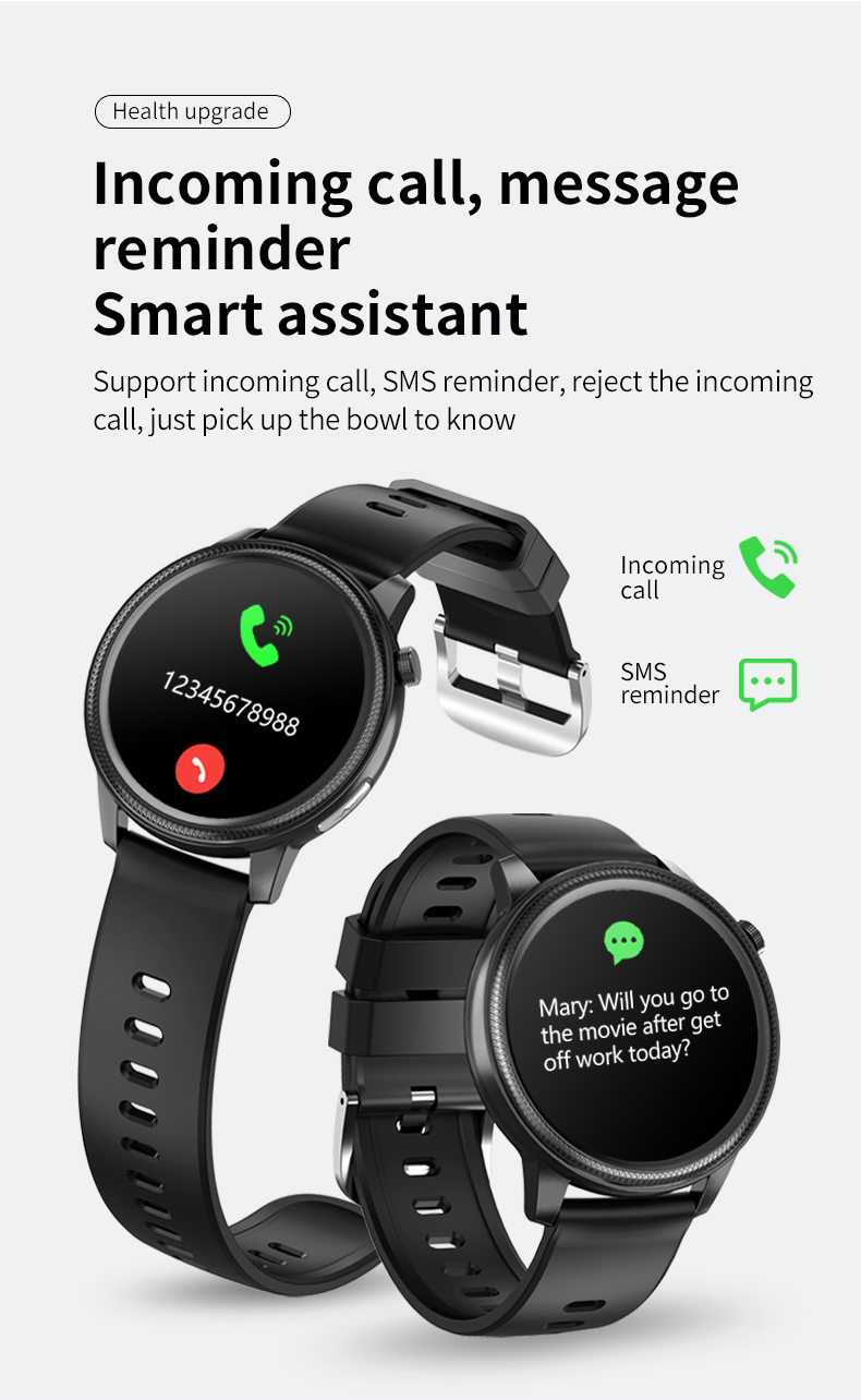 HL31 Smart Watches BT4.2 40MHz Round Weather Record Sleep Time 160KB RAM