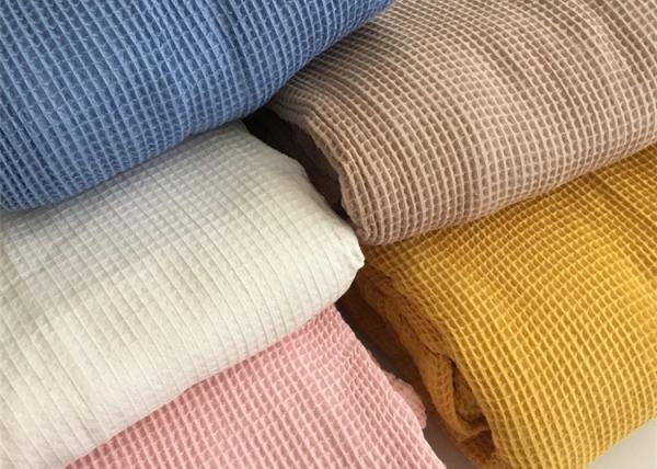 100%cotton knitted fabric popular in autumn/winter CVC waffle fabric for hotel