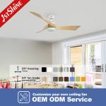 High Air Volume 52 Inch Solid Wood Ceiling Fan Decorative Pure Copper Motor