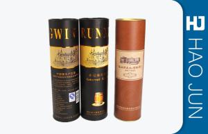 Quality Vintage Cardboard Wine Tubes , Cylinder / Round Single Bottle Wine Box wholesale