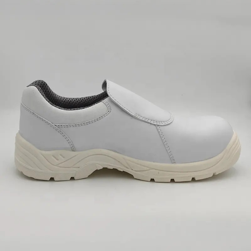 No Lace Kitchen Safety Shoes White Oil And Slip Resistant Shoes